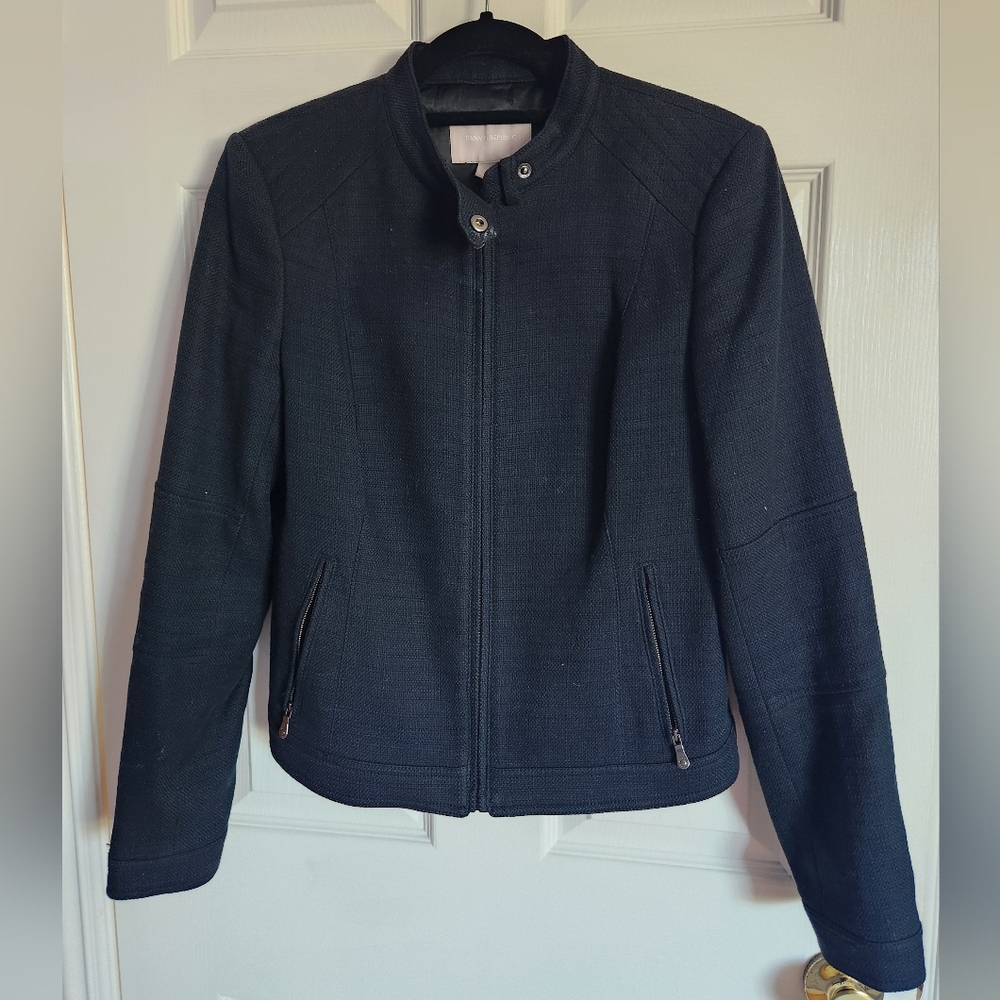 Womens Banana Republic Cotton Moto Lined Jacket Size 8